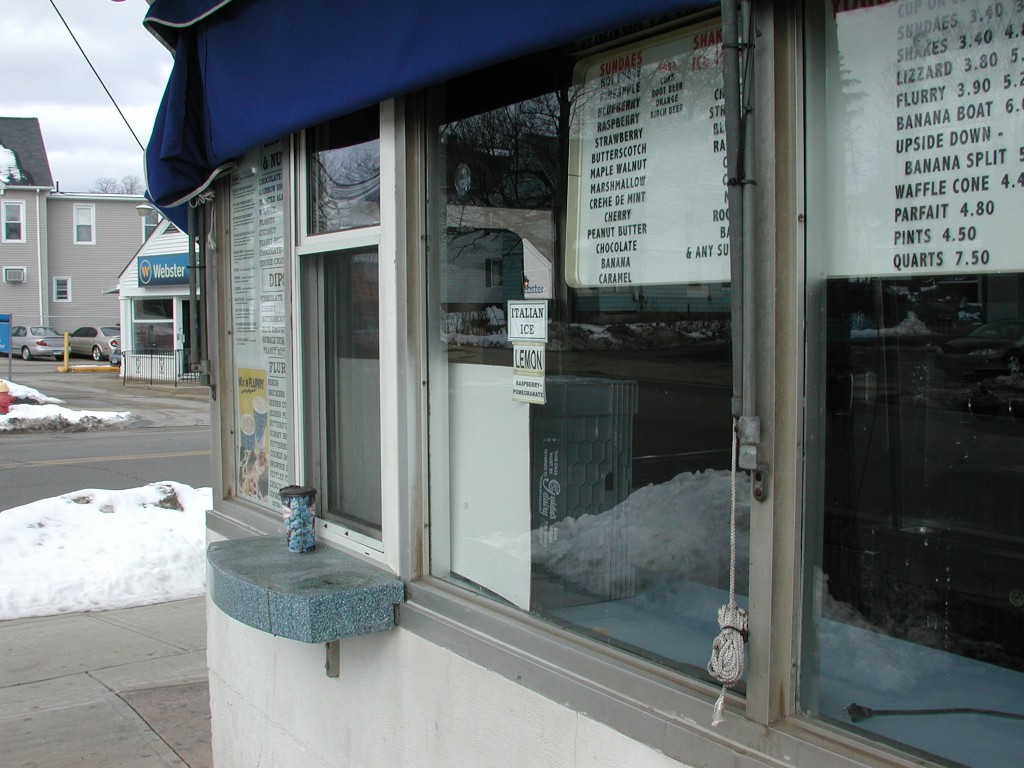 As a child, I remember the wonderful aroma of ice cream and toppings that wafted through this window.