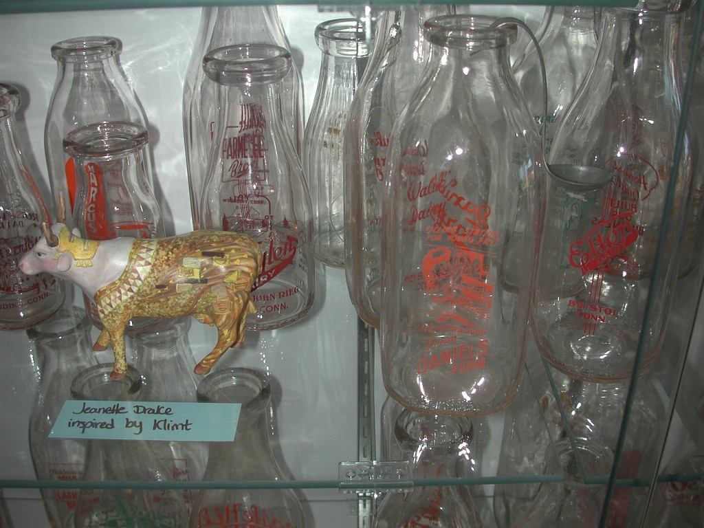 UConn milk bottles, a collection at the dairy bar in Storrs, Connecticut.